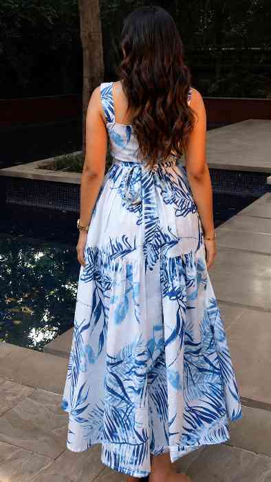 GRECIILOOKS One Piece Dress for Women Long | Comfortable Maxi Stylish Frocks Rayon Dresses Back